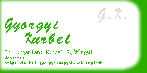 gyorgyi kurbel business card